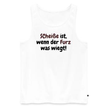 Scheiße ist, wenn der Furz was wiegt! - Männer Premium Bio Tank Top - Weiß - Vorne - AI Model Male 178 light (178cm)