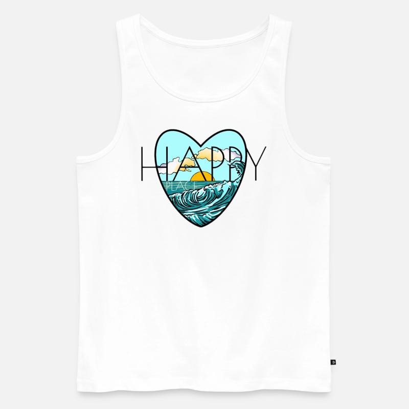 Happy Place - Männer Premium Bio Tank Top - Weiß