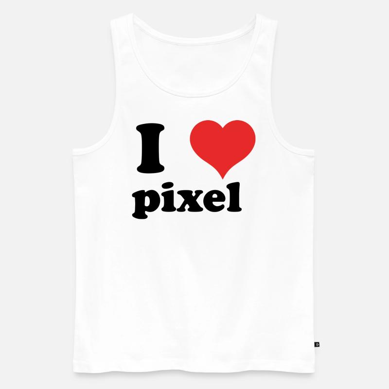 i love pixel - Männer Premium Bio Tank Top - Weiß