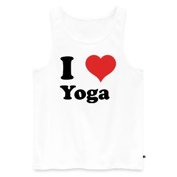 i love Yoga - Men's Premium Organic Tank Top - white - Front - Michal (187cm)