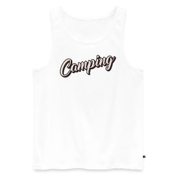 Camping rétro - Débardeur bio Premium Homme - blanc - Devant - Michal (187cm)