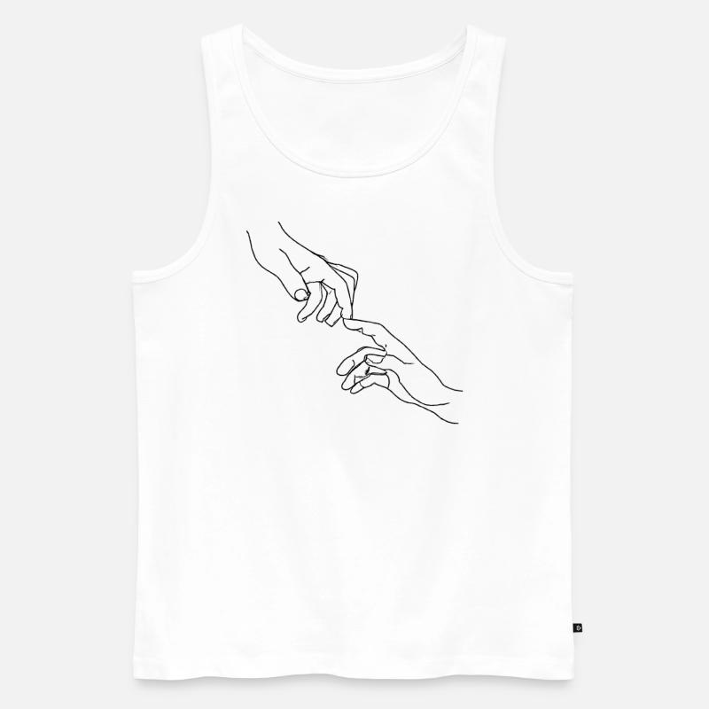 Reaching Out #2 (Schwarz) - Männer Premium Bio Tank Top - Weiß