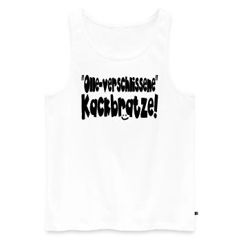 verschlissene kackbrat II - Männer Premium Bio Tank Top - Weiß - Vorne - Michal (187cm)