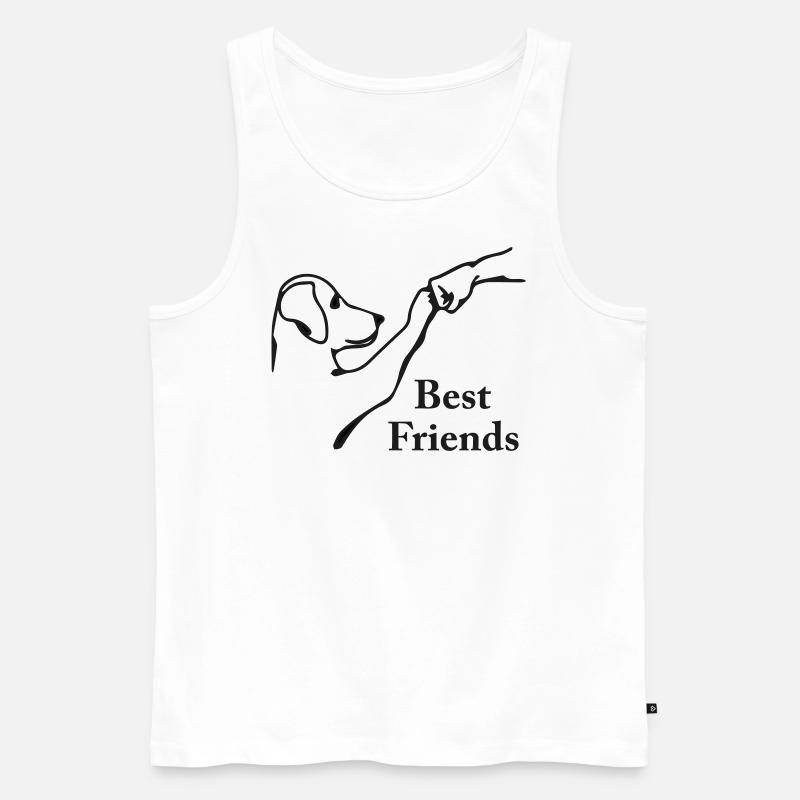 High five Hund - Männer Premium Bio Tank Top - Weiß