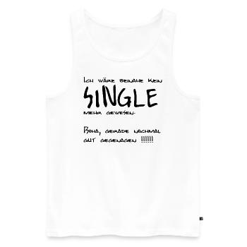 Gerade nochmal gut gegangen schwarz - Männer Premium Bio Tank Top - Weiß - Vorne - AI Model Male 178 light (178cm)