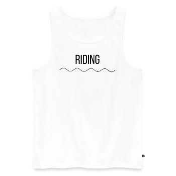 Riding wave/Wellenreiten - Surfing - Männer Premium Bio Tank Top - Weiß - Vorne - Michal (187cm)