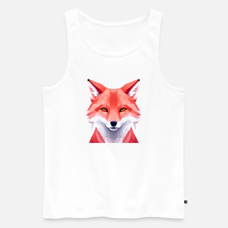 Fuchs - Polygon Kunst - Männer Premium Bio Tank Top - Weiß