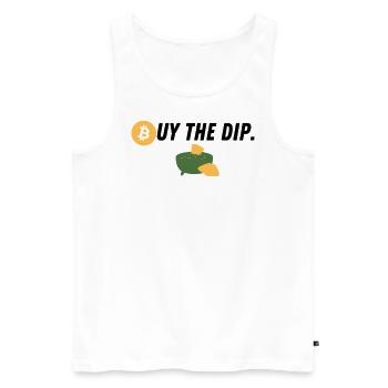 Bitcoin Buy the dip - Männer Premium Bio Tank Top - Weiß - Vorne - AI Model Male 178 light (178cm)