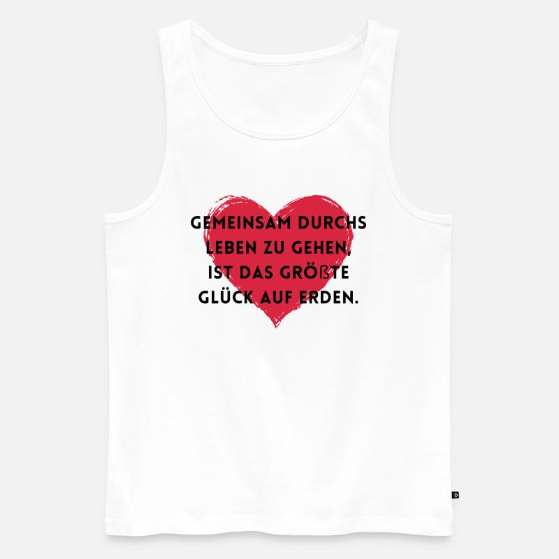 Gemeinsam durchs Leben gehen - Männer Premium Bio Tank Top - Weiß