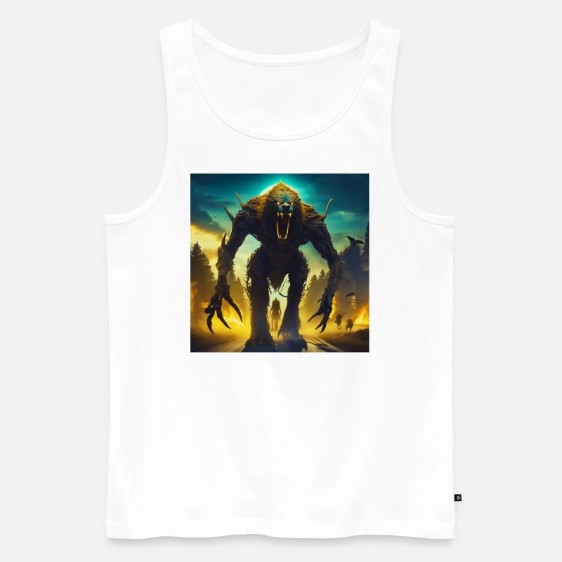 Werwolf im Chaos - Männer Premium Bio Tank Top - Weiß