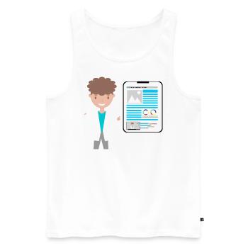Morbus Perthes - Männer Premium Bio Tank Top - Weiß - Vorne - AI Model Male 178 light (178cm)