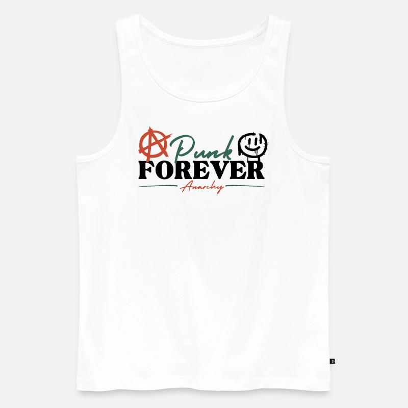 Punk Forever - Anarchy - Männer Premium Bio Tank Top - Weiß