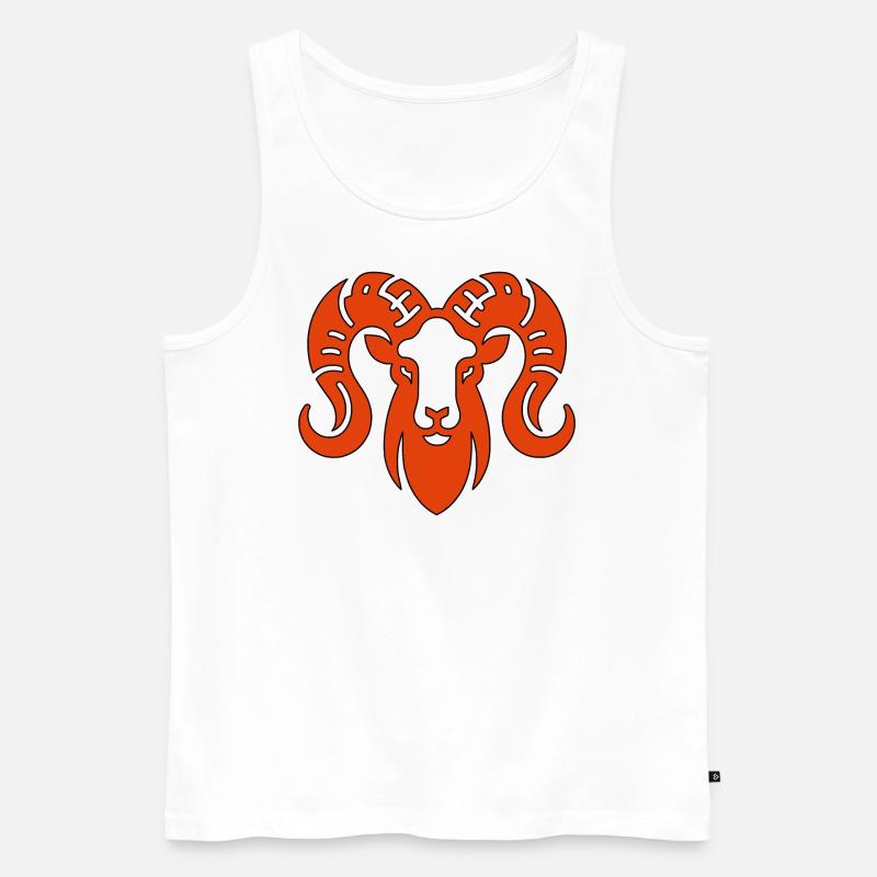 Sternzeichen Widder Widder Rot - Männer Premium Bio Tank Top - Weiß