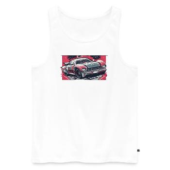Racecar Red-Grey - Men's Premium Organic Tank Top - white - Front - AI Model Male 178 light (178cm)