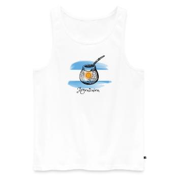 I love Argentina - - Men's Premium Organic Tank Top - white - Front - Michal (187cm)