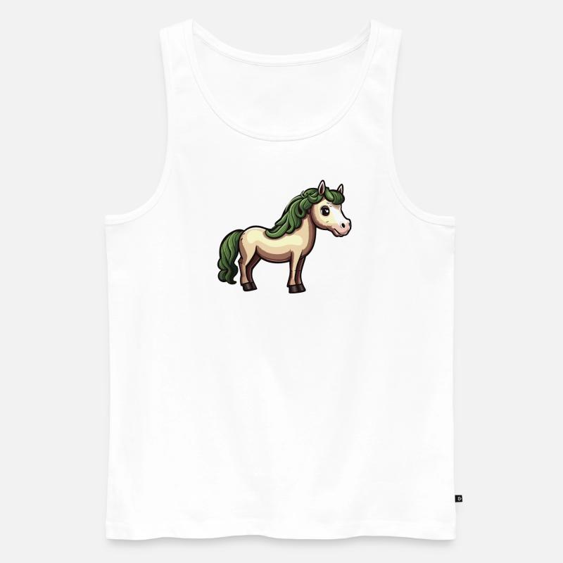 Pritty Pony - Männer Premium Bio Tank Top - Weiß