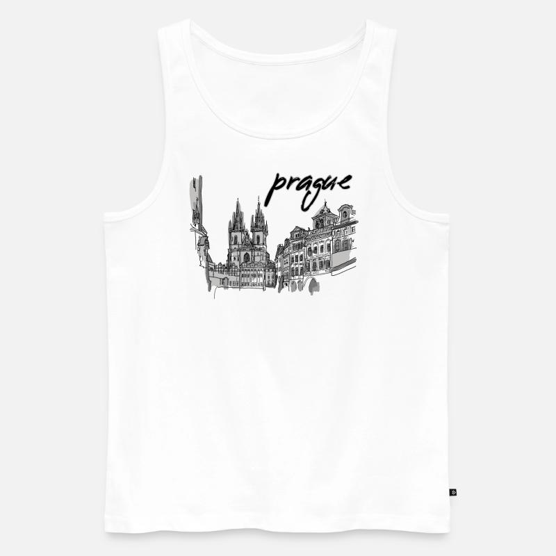 Prag - Männer Premium Bio Tank Top - Weiß