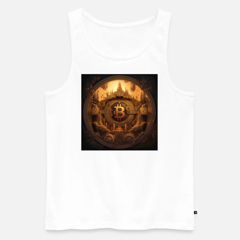 Bitcoin Krypto Blockchain Design - Männer Premium Bio Tank Top - Weiß