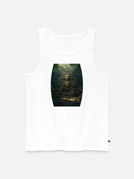 Maya Tempel im Urwald - Männer Premium Bio Tank Top - Weiß