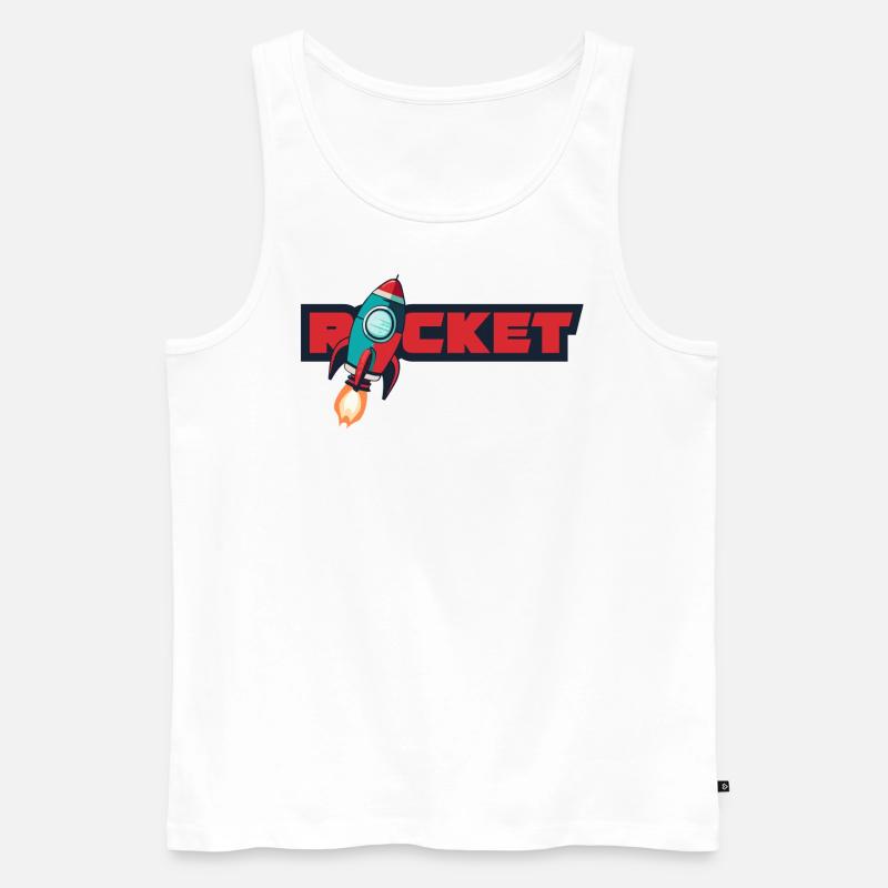 rocket - Männer Premium Bio Tank Top - Weiß