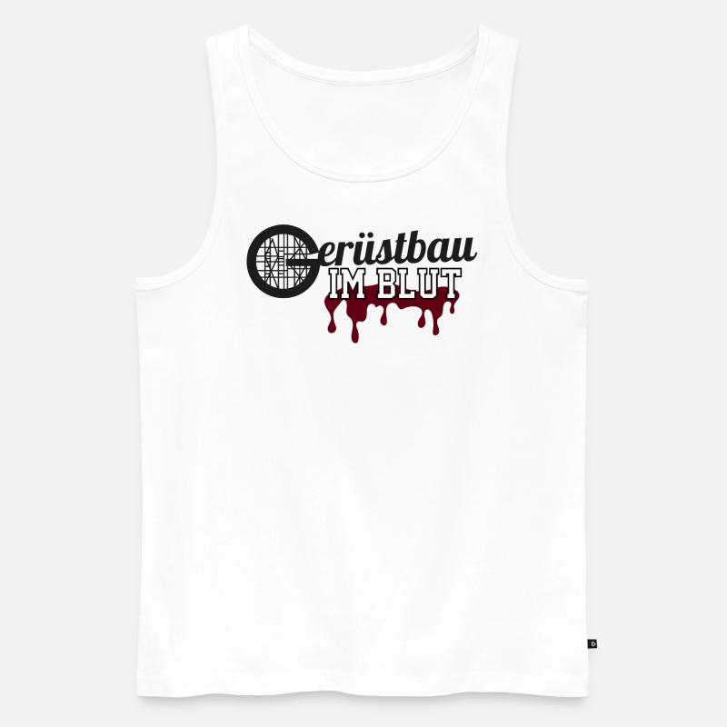 GERÜSTBAU im Blut 2 - Männer Premium Bio Tank Top - Weiß