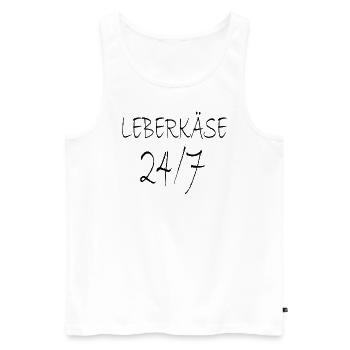 Leberkäse - Männer Premium Bio Tank Top - Weiß - Vorne - Michal (187cm)