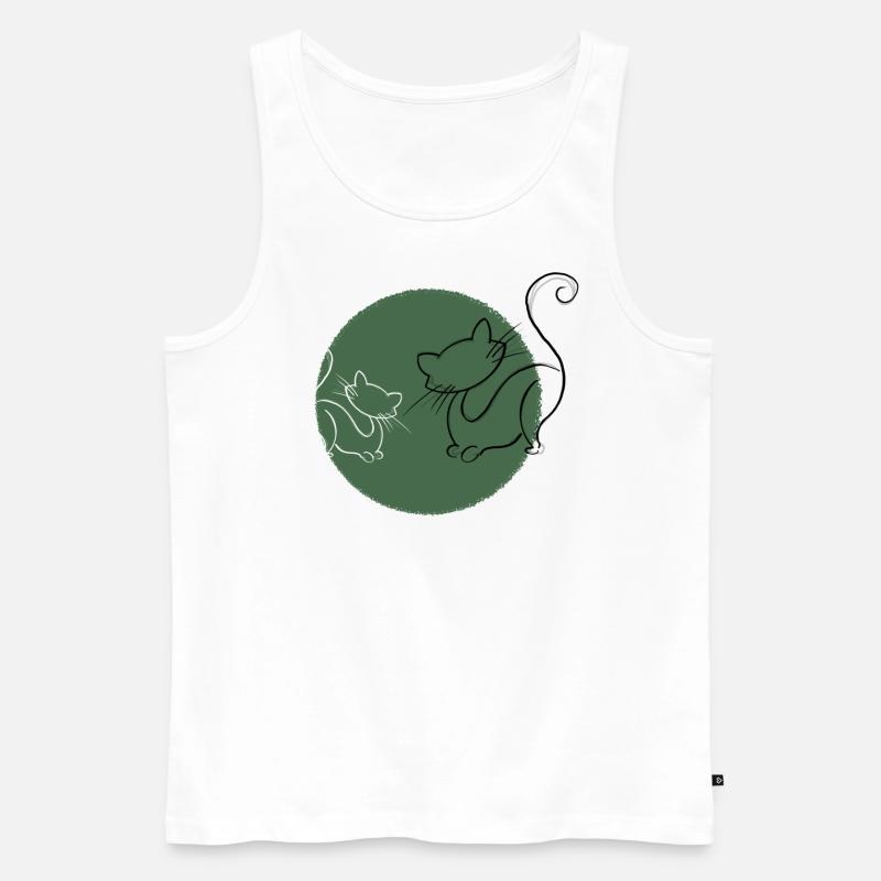 Katzen - Männer Premium Bio Tank Top - Weiß