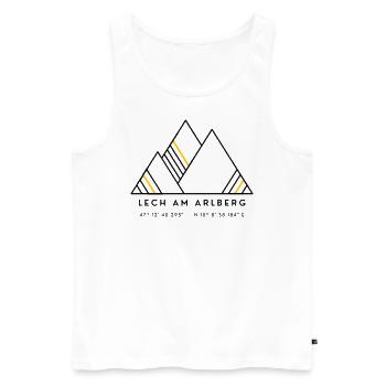 Minimalistisches Lech am Arlberg-Logo - Männer Premium Bio Tank Top - Weiß - Vorne - Michal (187cm)