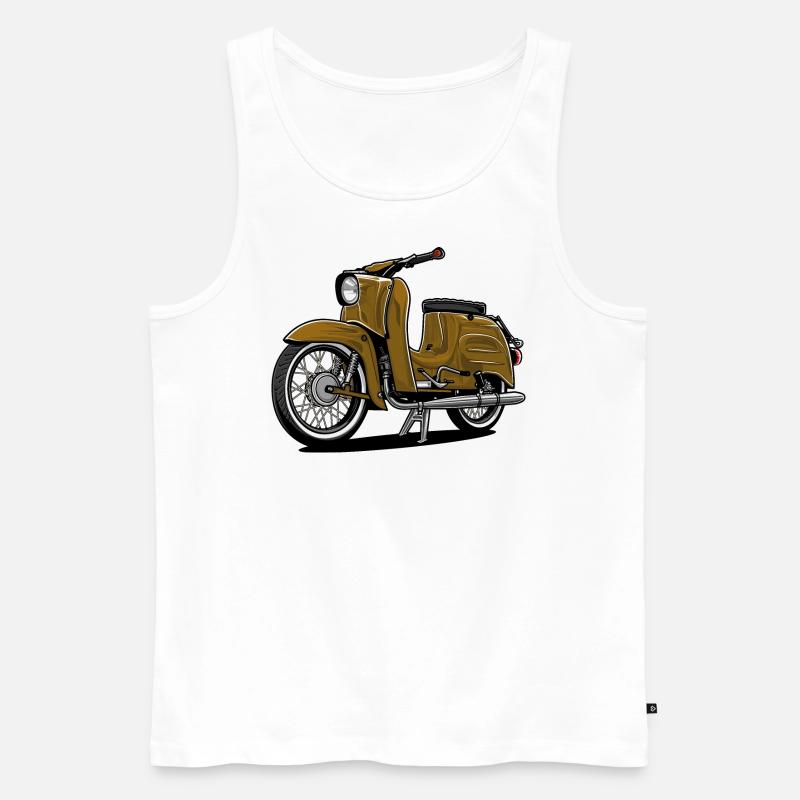 Schwalbe (ocker) // Illustration - Männer Premium Bio Tank Top - Weiß