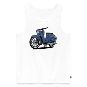 Hirondelle (bleu pâle) // Illustration - Débardeur bio Premium Homme - blanc - Devant - Michal (187cm)
