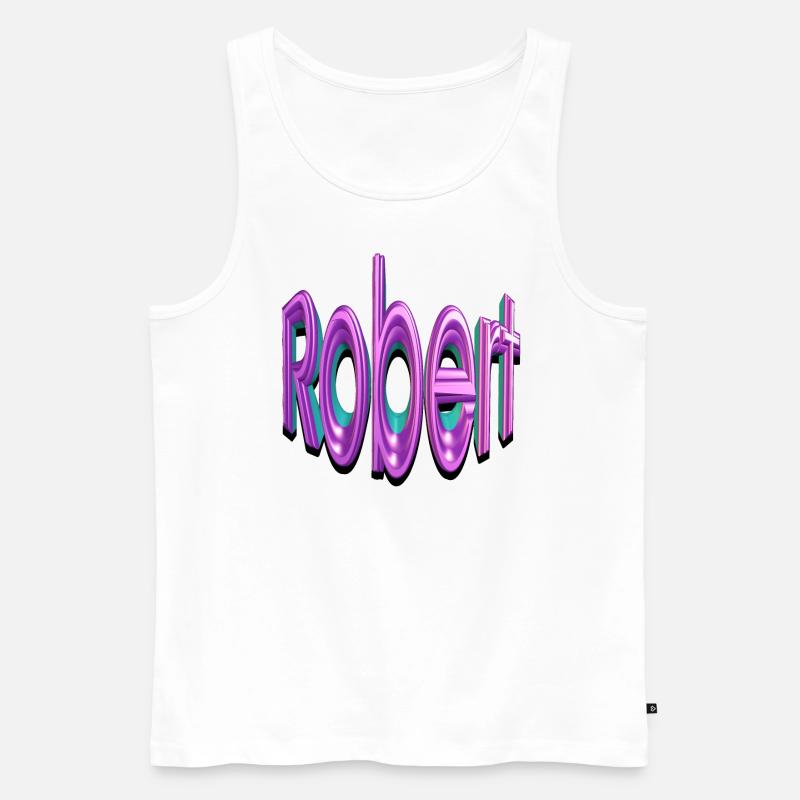 robert2 - Männer Premium Bio Tank Top - Weiß