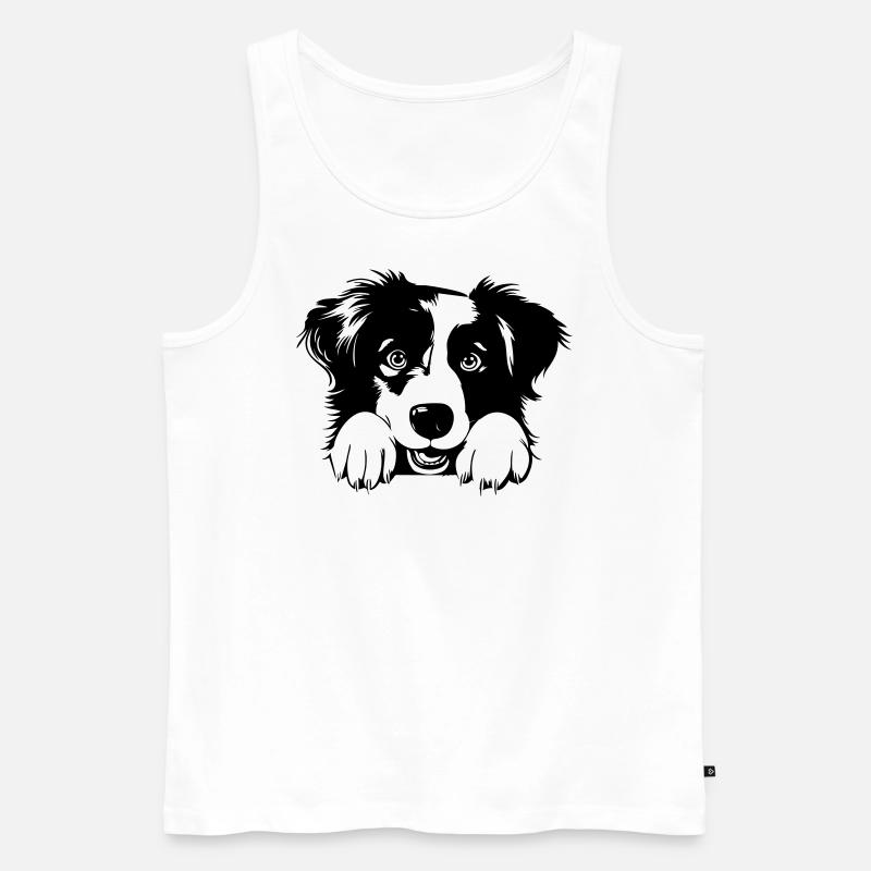 Süßer Australian Shepherd - Männer Premium Bio Tank Top - Weiß