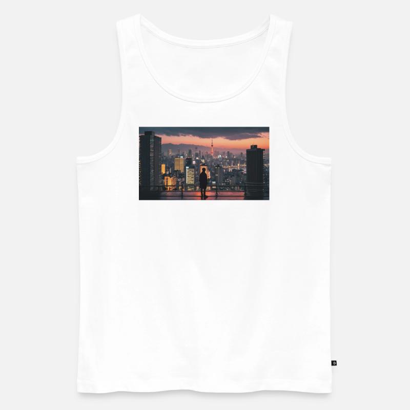 LofiCityView - Männer Premium Bio Tank Top - Weiß
