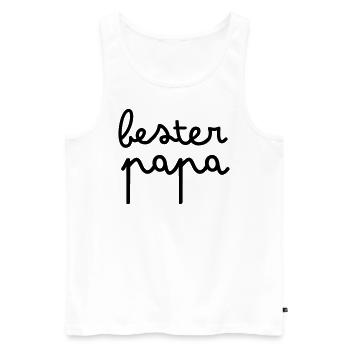 Bester Papa - Männer Premium Bio Tank Top - Weiß - Vorne - Michal (187cm)