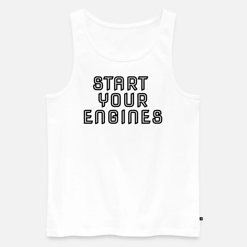 Start your Enginges - Männer Premium Bio Tank Top - Weiß