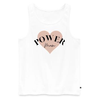 Power Mum - Männer Premium Bio Tank Top - Weiß - Vorne - Michal (187cm)