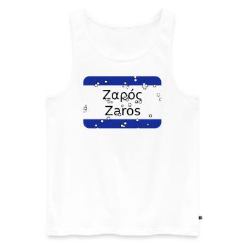 MG Zaros - Men's Premium Organic Tank Top - white - Front - Michal (187cm)