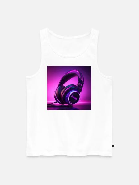 Kopfhörer - Männer Premium Bio Tank Top - Weiß
