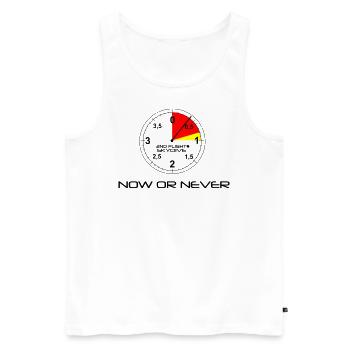 Now or never...cooles Design für Skydiver - Männer Premium Bio Tank Top - Weiß - Vorne - AI Model Male 178 light (178cm)