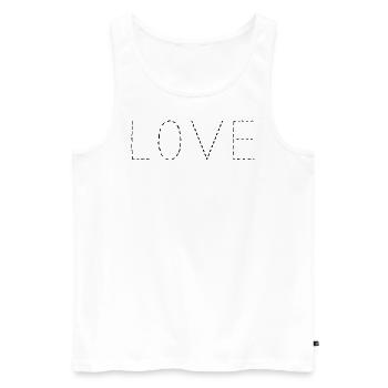 LOVE - Men's Premium Organic Tank Top - white - Front - Michal (187cm)