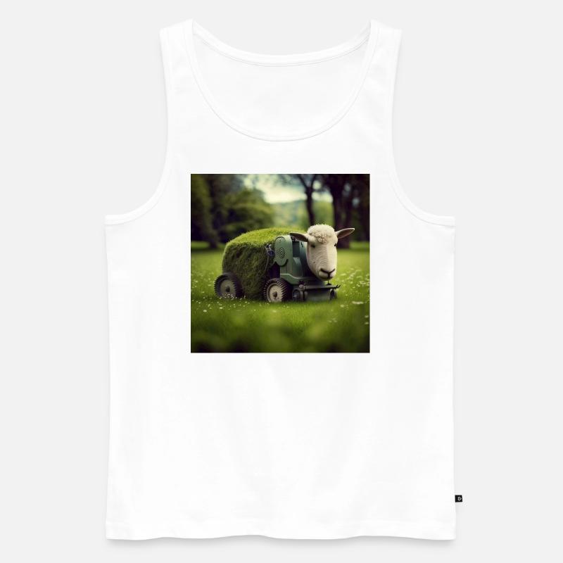 Spielerisches Mähen - Männer Premium Bio Tank Top - Weiß