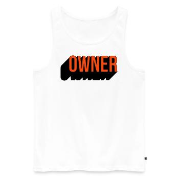 Owner two-tone - Men's Premium Organic Tank Top - white - Front - AI Model Male 178 light (178cm)
