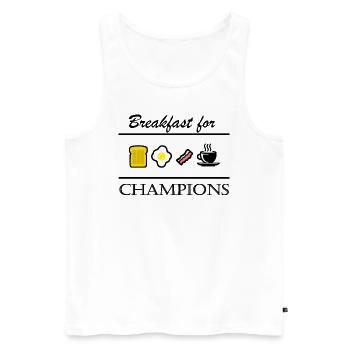 Frühstück für Champions - Männer Premium Bio Tank Top - Weiß - Vorne - Michal (187cm)