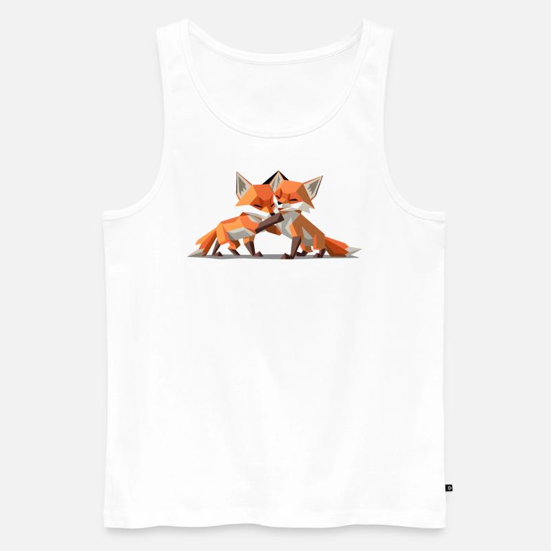 Renardeaux low-poly - Débardeur bio Premium Homme - blanc