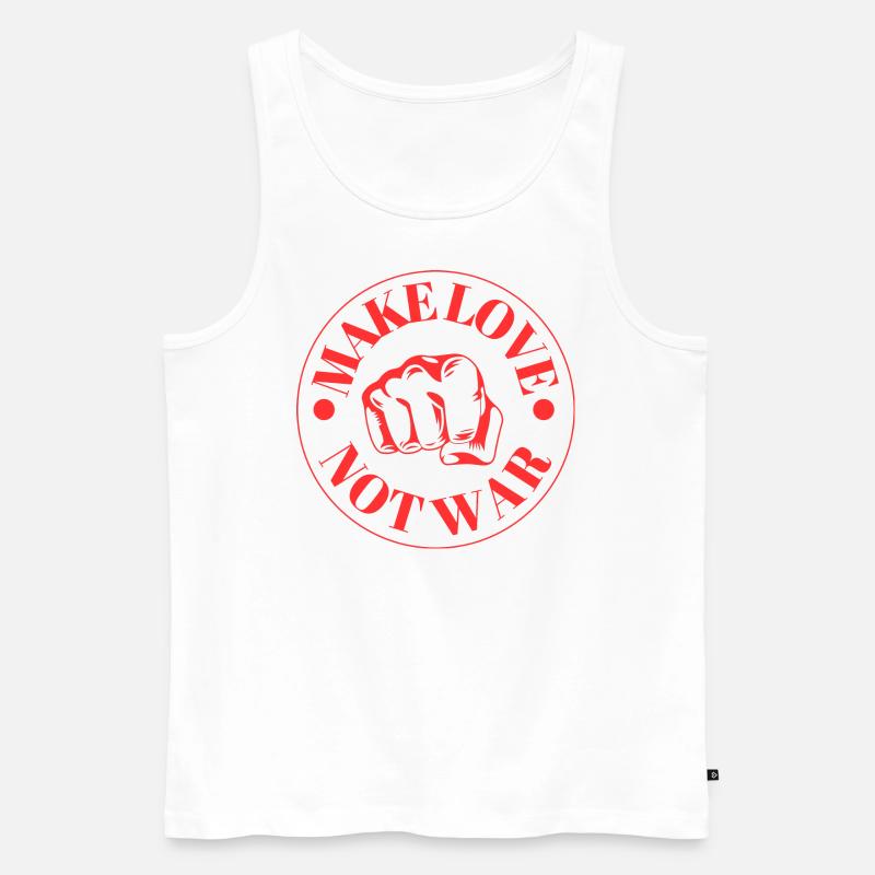 Make Love - Not War - Männer Premium Bio Tank Top - Weiß