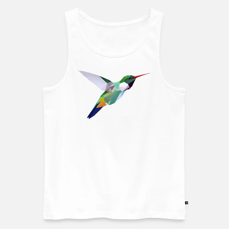 Low-Poly-Vogel - Männer Premium Bio Tank Top - Weiß