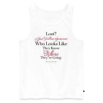 Navigating Chaos – The Commuter Experience - Männer Premium Bio Tank Top - Weiß - Vorne - Michal (187cm)