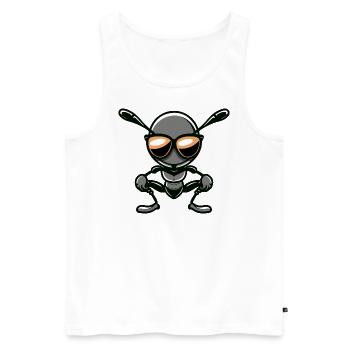 Ant Comic Cool - Men's Premium Organic Tank Top - white - Front - Michal (187cm)