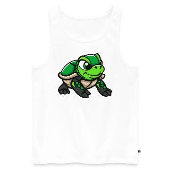Bande dessinée Tortue - Débardeur bio Premium Homme - blanc - Devant - Michal (187cm)