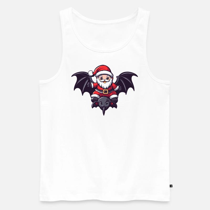 Fledermaus Weihnachtsmann Cartoon - Männer Premium Bio Tank Top - Weiß